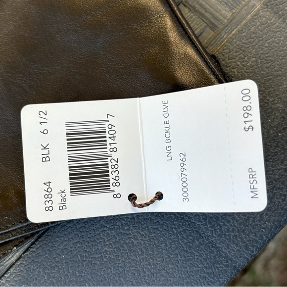 Coach Black Leather Gloves with Gold Buckle - Picture 3 of 9